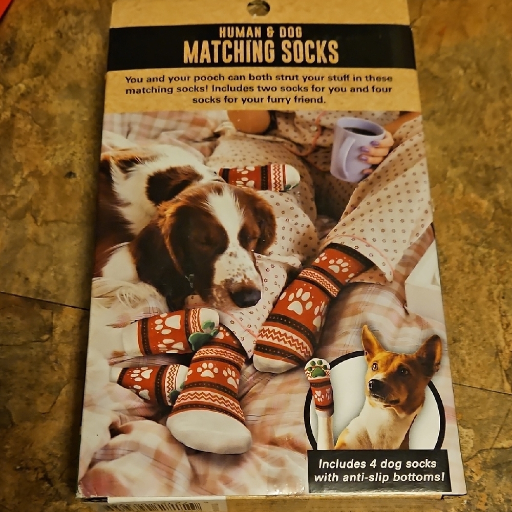 Matching Socks for Humans and Dogs - Red and White - Picture 2 of 2